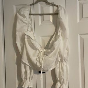 Plus size white puff sleeve!